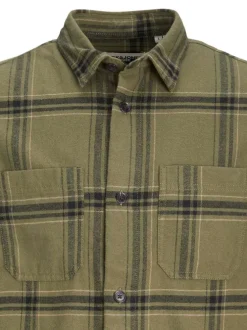 Chemise Grande Taille olive carreaux coupe regular col américain