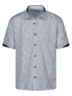 Chemise à manches courtes en coton blanche imprimée avec une coupe regular fit