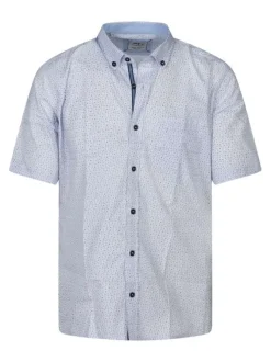 Chemise à manches courtes en coton blanche à minis motifs avec un col américain