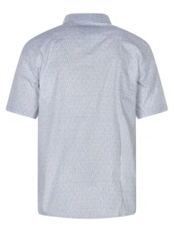 Chemise à manches courtes en coton blanche à minis motifs avec un col américain
