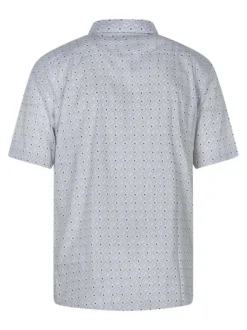 Chemise à manches courtes en coton blanche à minis motifs et à coupe regular fit