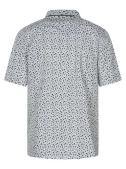 Chemise à manches courtes en coton mélangé blanche liberty à col américain
