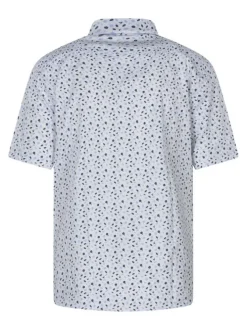 Chemise à manches courtes en coton mélangé blanche liberty à coupe regular fit