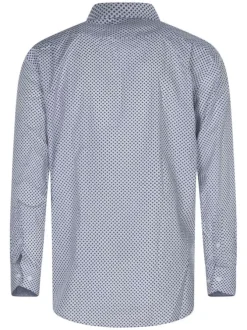 Chemise à manches longues en coton blanche à petites fleurs avec un col français