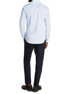 Chemise à manches longues en coton bleue ciel imprimée liberty et à coupe slim