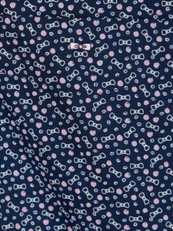 Chemise marine à imprimé avec une coupe droite et un col boutonné