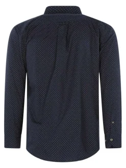 Chemise marine à motifs avec un col à revers et des manches longues