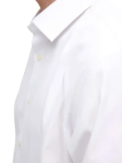 Chemise Performance blanche unie à coupe slim avec un col français