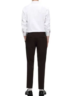 Chemise Performance blanche unie à coupe slim avec un col français