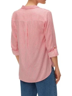 Chemise rose à coupe ajustée pourvue d'un col à revers et de manches longues