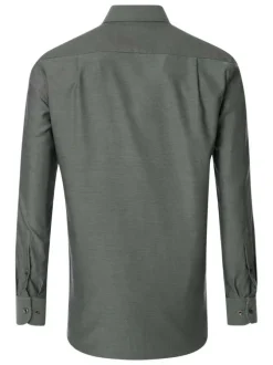 Chemise verte Grande Taille en coton à manches longues et coupe droite
