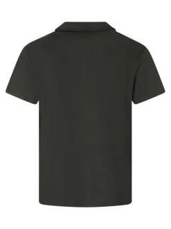Chemise vert forêt unie pourvue d'une coupe droite et d'un col cubain