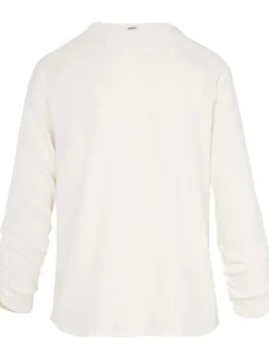 Chemisier blanc uni coupe droite col cache-coeur et poches poitrines