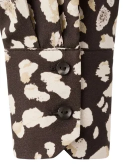 Chemisier chocolat à motif animalier imprimé avec une coupe droite
