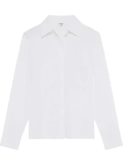 Chemisier en coton biologique blanc uni avec une coupe ajustée