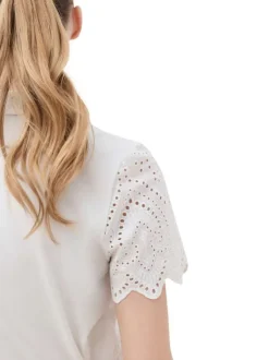 Chemisier en coton blanc à coupe droite pourvu d'un col à revers