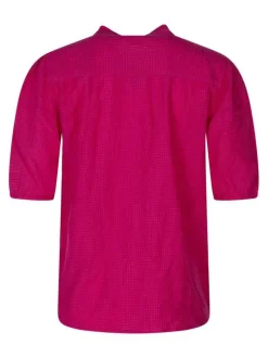Chemisier fushia uni avec une coupe droite et des manches 2/3