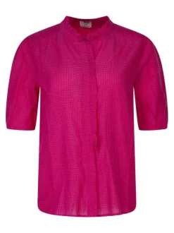 Chemisier fushia uni avec une coupe droite et des manches 2/3