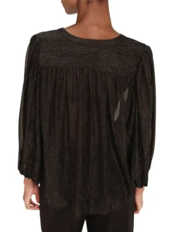 Chemisier noir uni avec une coupe oversize et un col tunisien