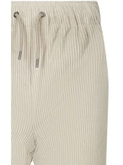 Chino beige en velours côtelé à coupe slim avec taille élastique et 2 poches