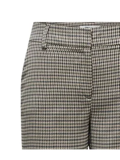 Chino anthracite pied de poule à coupe droite et poches passepoilées