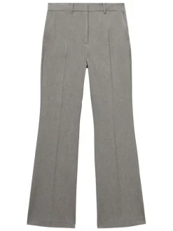 Chino anthracite uni avec une coupe droite et des passants pour ceinture