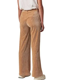 Chino beige en velours côtelé avec une coupe bootcut et 4 poches
