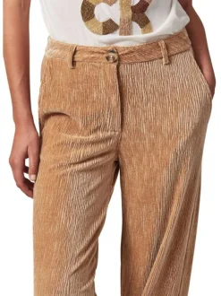 Chino beige en velours côtelé avec une coupe bootcut et 4 poches