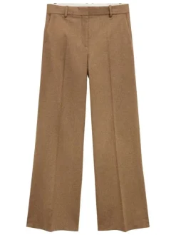 Chino camel uni à coupe bootcut avec pli marqué et passants pour ceinture