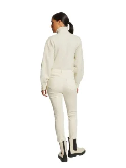 Chino écru uni avec une coupe slim et des passants au niveau de la taille