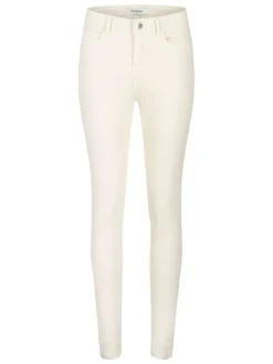 Chino écru uni avec une coupe slim et des passants au niveau de la taille