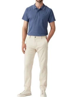 Chino écru uni avec une coupe slim et une taille intermédiaire
