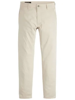 Chino écru uni avec une coupe slim et une taille intermédiaire