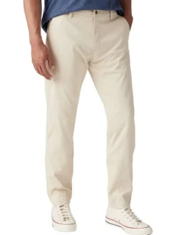 Chino écru uni avec une coupe slim et une taille intermédiaire