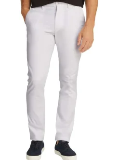 Chino en coton blanc uni à coupe slim et poches à l'italienne