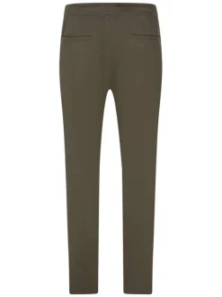 Chino kaki uni avec une coupe droite et une corde de serrage