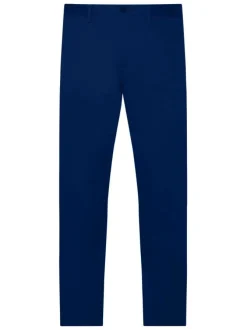 Chino Madison marine uni avec une coupe droite et des passants pour la ceinture