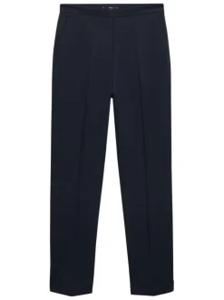 Chino marine uni straight avec pli marqué et fermeture zippée