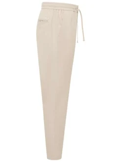 Chino Milano en coton gris uni à coupe slim avec taille élastiquée L32