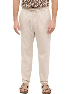 Chino Milano en coton gris uni à coupe slim avec taille élastiquée L32