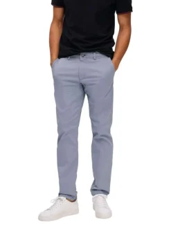 Chino Miles en coton ciel uni à coupe slim avec poches passepoilées