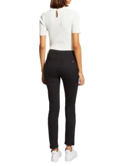 Chino noir uni avec une coupe slim et une fermeture zippée à bouton