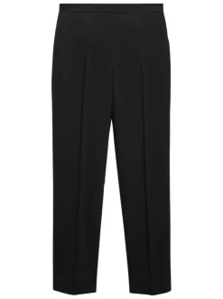 Chino noir uni straight avec pli marqué et fermeture zippée