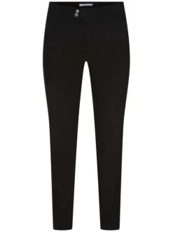Chino slim en coton noir uni avec patch argenté à paillettes à l'arrière