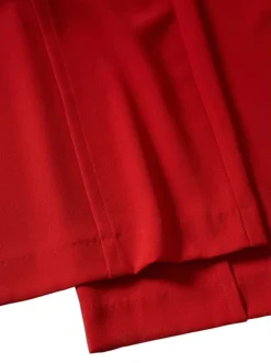 Chino style costume taille haute Vermell rouge et uni présentant une coupe à jambes élargies
