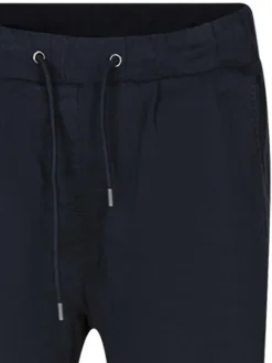 Chino Teddy Jogo Lyoc marine uni avec une coupe droite et un taille élastiquée