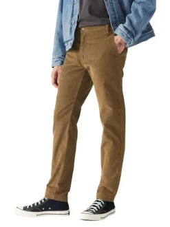 Chino Xx Chino Std Ii en coton mélangé taupe uni en velours côtelé slim