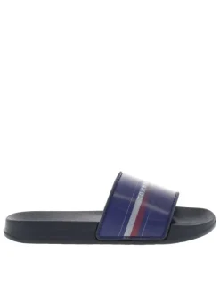 Claquettes bleu marine à enfiler, semelle de forme anatomique et bande moussée