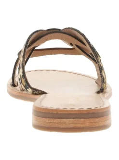 Claquettes léopards avec des sangles et avec un talon décroché bas