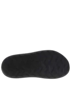Claquettes noires moulées à semelle plateforme basse et bande élastiquée